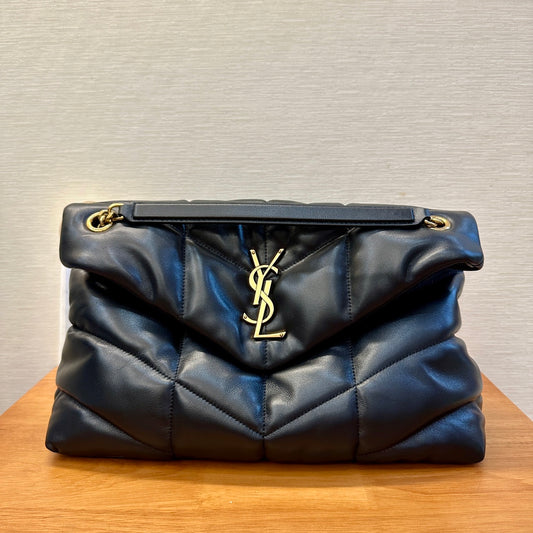 YSL LOULOU PUFFER BAG BLACK 35