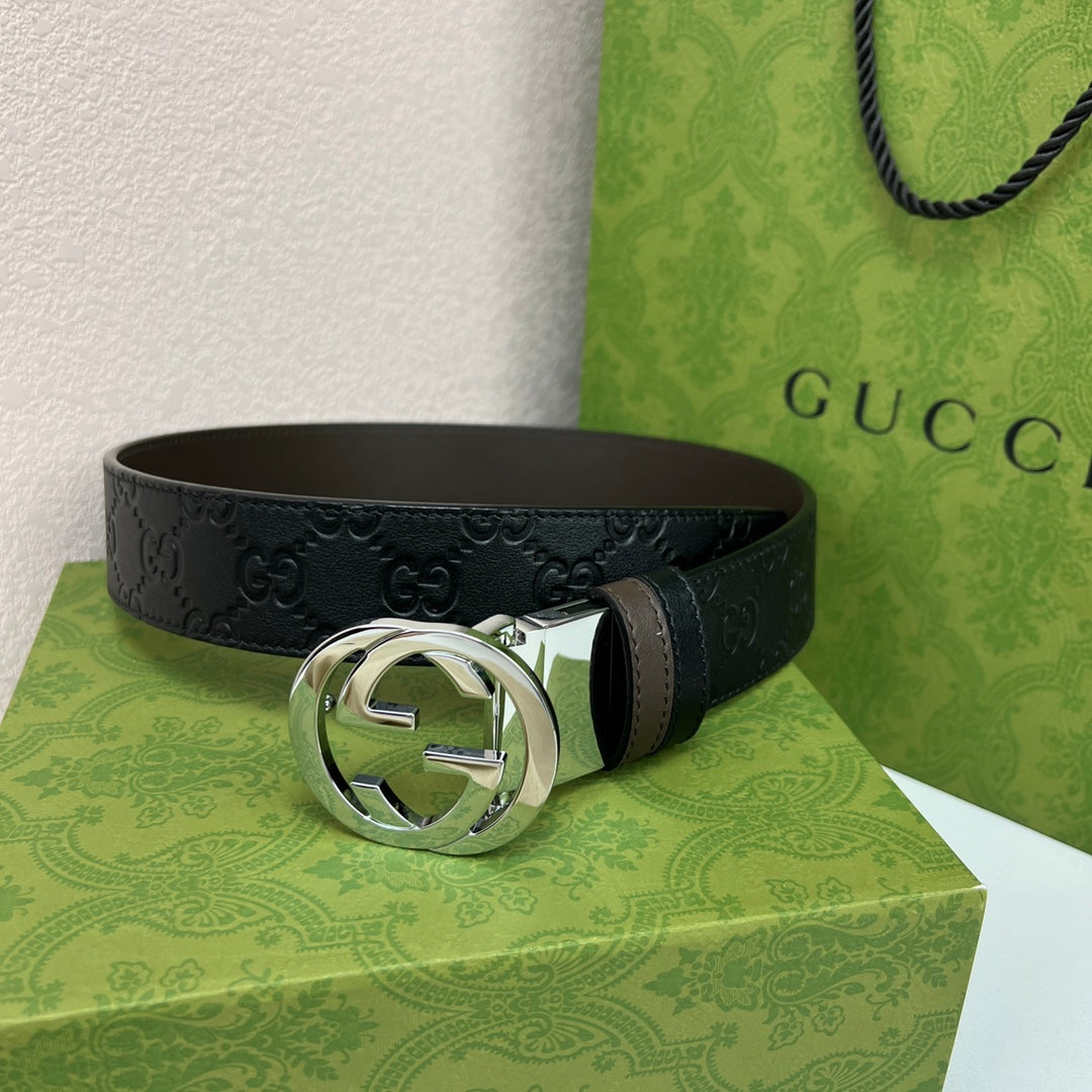 CINTO GUCCI 3,7 CM DUPLA FACE