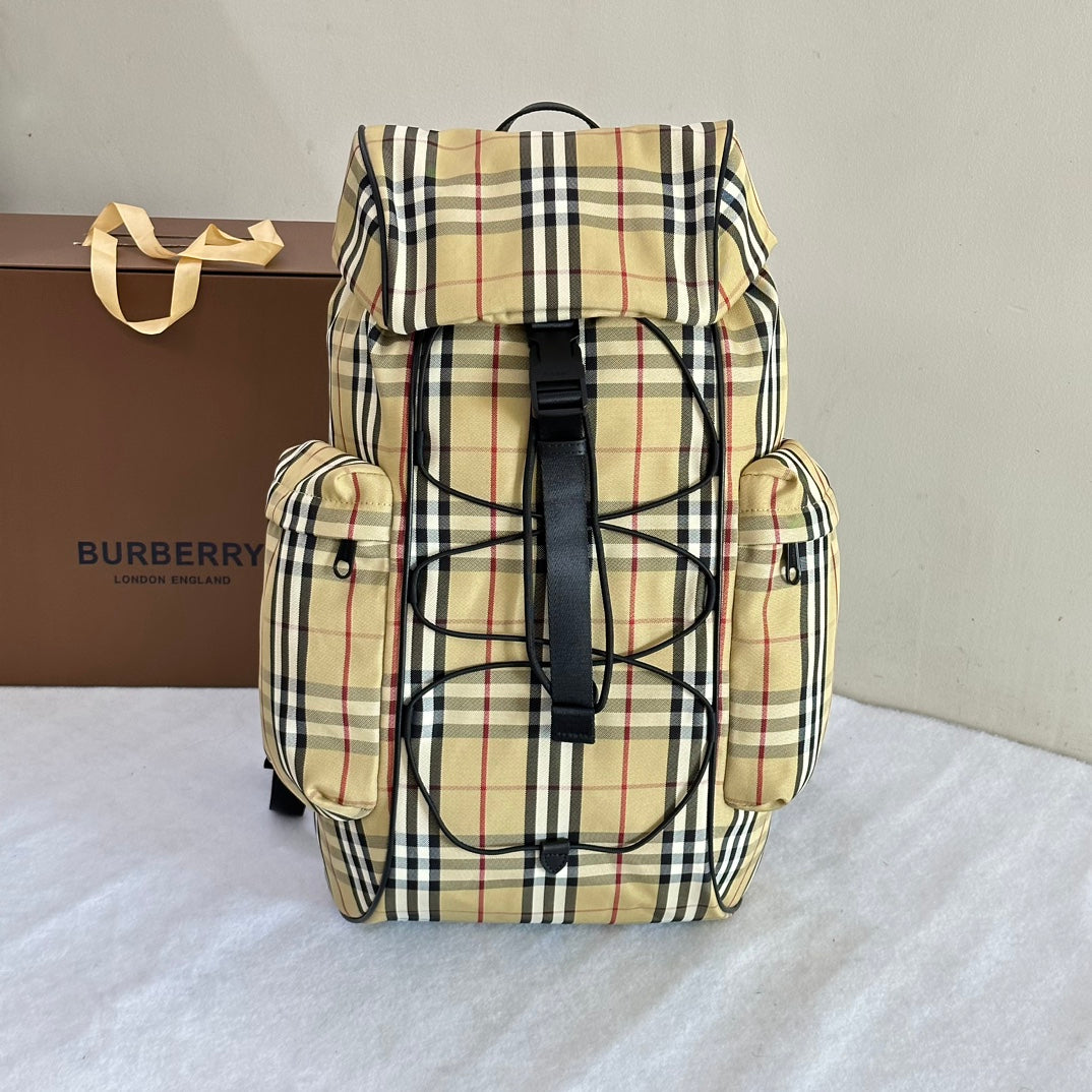 MOCHILA BB - BEGE QUADRICULADA