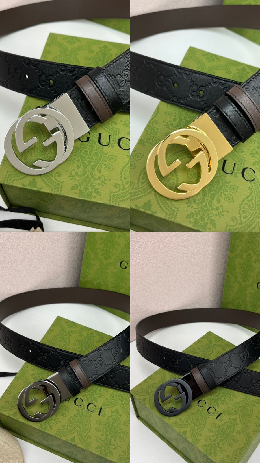 CINTO GUCCI 3,7 CM DUPLA FACE