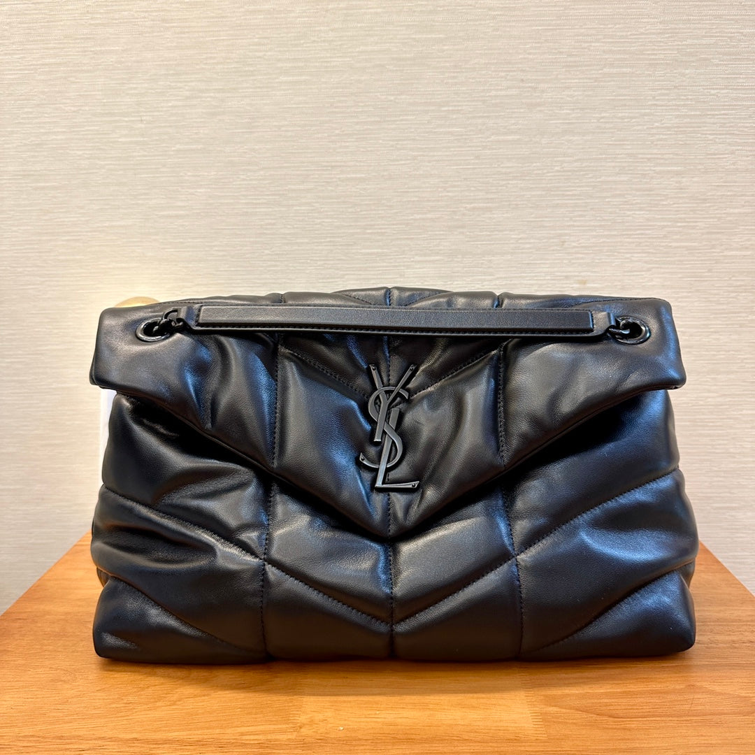 YSL LOULOU PUFFER BAG BLACK 35