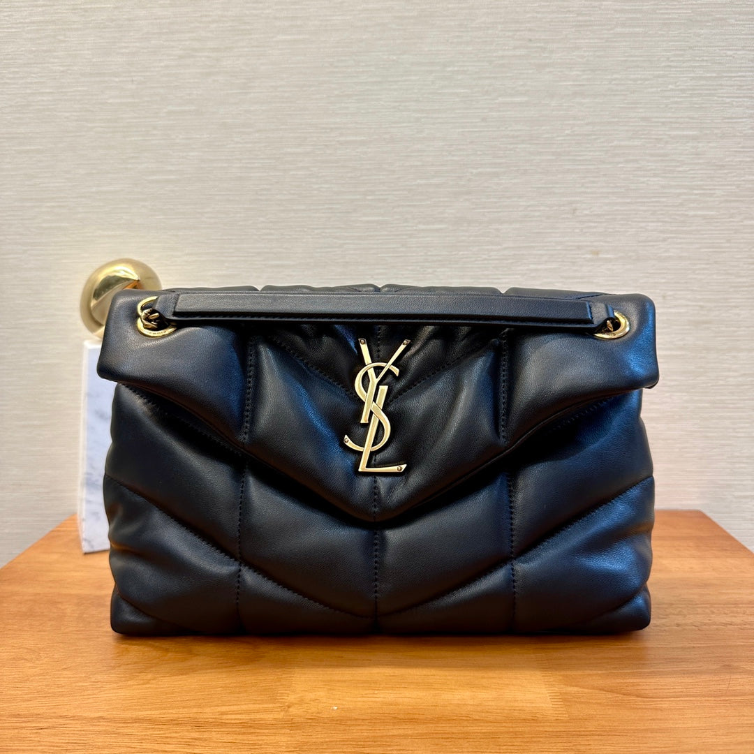 YSL LOULOU PUFFER BAG BLACK 29